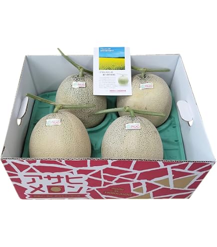 Amazon.co.jp: 富良野メロン 北海道 ふらのメロン 8kg 4玉入 1箱(1