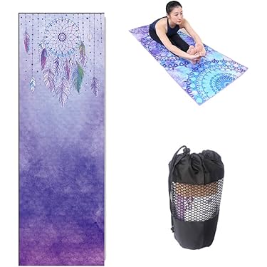 LAVA ヨガマットグレー収納バッグ付き、ヨガマットタオル紫色 LAVA ヨガマットグレー収納バッグ付き、ヨガマットタオル紫色