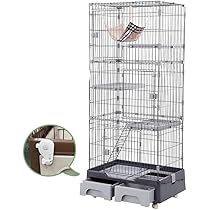 Amazon.co.jp: MEGANEKO 猫ケージ 3段 猫 ケージ トイレ付き キャット