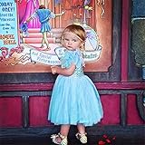 M.Z.L ガールズ 子供ドレス キッズドレス ワンピース 女の子 女児 ガールズ フォーマル 発表会 結婚式 入園式 演奏会 (100CM, ブルー)