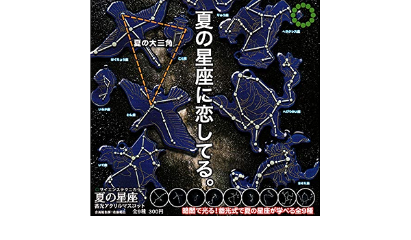 Amazon サイエンステクニカラー 夏の星座 蓄光アクリルマスコット 全9種セット フルコンプ カプセル玩具 おもちゃ