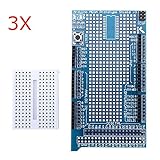 ランフィー 3個Mega2560 1280 Protoshield V3 Arduino用ブレッドボード付きExpansiOnboard