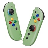 eXtremeRate Joycon 2対応用DIY交換シェルボタン、Nintendo Switch 2対応フルセットハウジングケース+デコレーションストリップ+ミドルブラケット+ボタン+工具キット-デラックス版【抹茶グリーン】
