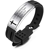MeMeDIY Inspirational Quote Cross Bracelets Faith Christian Bible Accessories Verse Silicone ID Wristband Religious Gifts for