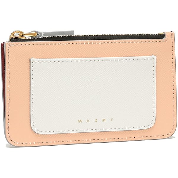 【美品】MARNI カードケース　アイボリー/バーガンディ マルニ | レザー | バイカラーカードケース - インポート