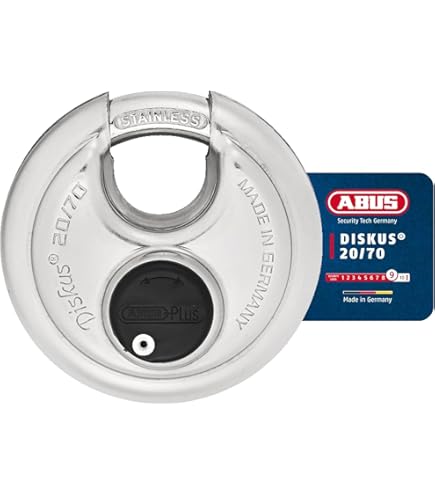 Amazon | ABUS 24/70 Diskus 硬化ステンレススチール 南京錠 同一鍵