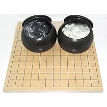 高級 国産 木製囲碁盤と碁石セット Amazon | 茨城木工 碁盤 木製9.13路盤両用盤とプラスチック碁笥