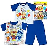 【本体綿100％】2017年 夏物 アンパンマン 半・半 ２トップス 半袖パジャマ Anpanman ブルー◇95cm