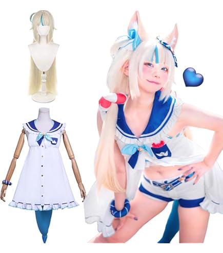 Amazon.co.jp: VTuber 沙花叉クロヱコスプレ衣装 （道具 武器 ウィッグ