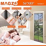 Magnetic Screen Door Fits 34 x 82 Inch Door Max(Screen Door Curtain 36 x 83 Inch) By MAGZO Lets Fres