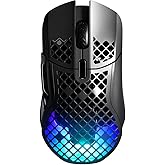 SteelSeries Aerox 5 Wireless - Holey RGB Gaming Mouse - Ultra-lightweight Water Resistant Design - 9 Buttons - Bluetooth/2.4 