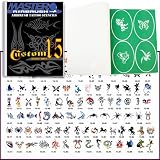 Master Airbrush Brand Airbrush Tattoo Stencils Set Book 15 Reuseable Tattoo Template Set, Book Conta