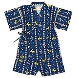 甚平 ベビー 男の子 綿100% 日本製生地 じんべい スーツ上下 祭 子供甚平 トンボ/紺-9546 95cm