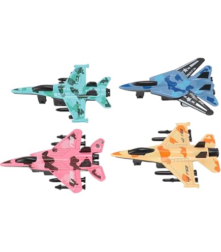 Amazon.co.jp: Tcvents ダイキャスト 戦闘機 4個 飛行機のおもちゃ 3 4