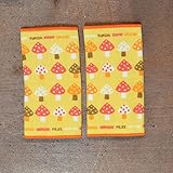 ガーゼ生地よだれカバー2枚セット 『ポジート』(キノコ) 【日本製】 かわいい赤ちゃんも喜ぶ肌に優しい 安心 選べる6柄 リバーシブルでだっこひも・チャイルドシート・ベビーカーのベルトカバー 綿100