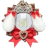 [efShop] 缶バッジ用 ロゼット【うさ耳 赤xハート】痛ロゼット デコ 痛バッグ 推し活 うさぎ 缶バッジ 57mm 76mm (レッド, ハート)