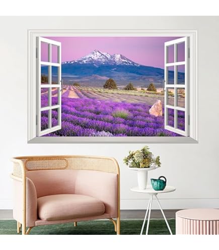 Amazon.co.jp: HOTIYOK ウォールステッカー 窓 道 風景 偽窓ステッカー