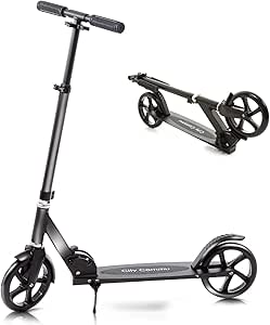 City Commu キックボード キックスクーター モデルX 大人用 8インチホイール 無段階調節可 折りたたみ サスペンション付 スタンド付 黒 大人用 キックボード キックスクーター City Commu 折りたたみ