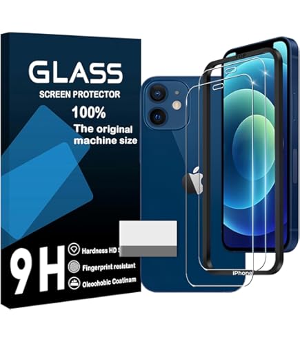 Amazon | 対応 iPhone 12 ガラスフィルム ガイド枠付き 【2枚強化