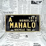 好きな文字に出来るハワイ自転車タグ / 大(US車用)-31x15cm / 1974ブラック