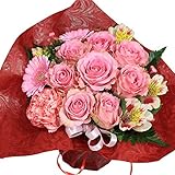 Hanadokoroかんも屋特製 バラ8本と季節のお花 フラワーアレンジメント フラワーギフト 選べるラッピング roses with basket for birthday and annivers