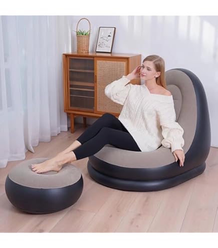 Amazon | Rebornsun エアーソファー おしゃれ フロック生地 空気で