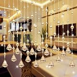 ガラスクリスタルカーテン、Hongxin 1個クリスタルガラスビーズHanging EADカーテン高級リビングルームベッドルームウィンドウドアカーテンウェディングDividerパネル、1 m