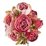 gtidea人工牡丹花ブーケBlossomシルクホームガーデンオフィスダイニングルームウェディングデコレーション ピンク ArtP-C1