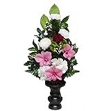 【仏花倶楽部®】のプリザーブドフラワー仏花： B01M223UWR 【size M】（お花はもちろん、葉っぱにいたるまで、造花は一切使用しておりません））