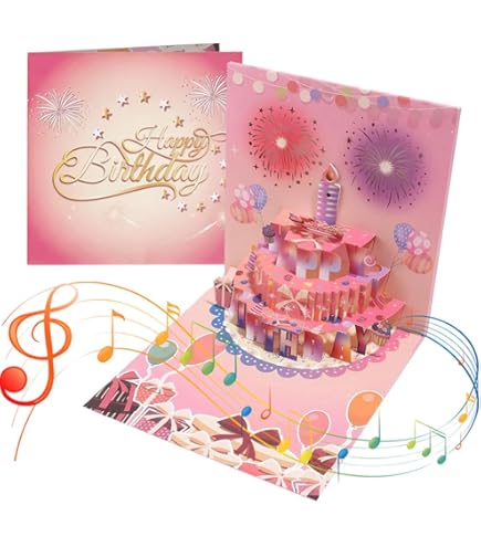 Amazon | 51歳の誕生日カード 女性用 - ピンク&パープルのグリッター