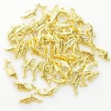 【5.イルカゴールド 50個 】【メタルパーツ】85個/50個 生物 ハワイアン 封入パーツ ミックスアソート セット【DecoFactoryオリジナル】