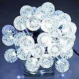 ReaseJoy イルミネーション 30LED 6m ソーラー充電式 ストリングライト 屋外 防水 光センサー内蔵 自動ON/OFF ガーデンライト お庭 クリスマス パーティー 結婚式 ホワイト