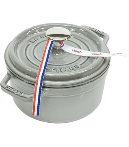 【新品未使用】ストウブ　ミニココット ラウンド16cm（グレー） Amazon｜[ストウブ] staub 鍋 ミニ ココット ラウンド 16cm
