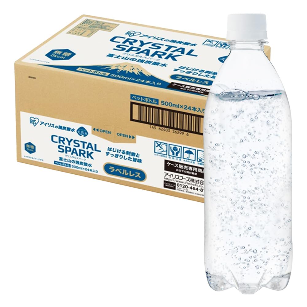【値下げ】【1,125円（定期便1,069円）】 アイリスオーヤマ 富士山の強炭酸水 ラベルレス 500ml×24本
