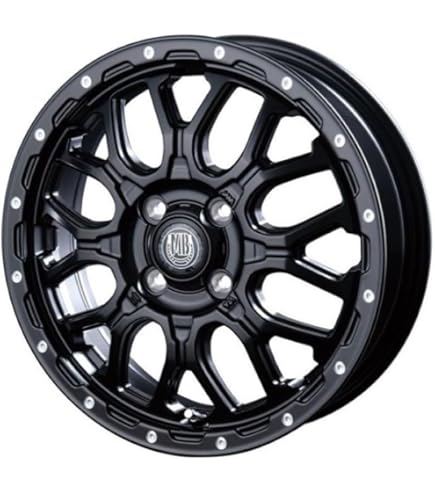14インチ4-100 マッドクロス アイヴァーマットブラックホイール4本セット HOT STUFF（ホットスタッフ） 14インチ 4穴 100 5J マッドクロス