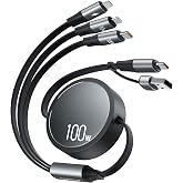 【さらに進化&100W+27W】3in2 巻き取り充電ケーブルUSB-C to USB-C ケーブルPD対応1OOW/5A QC4.0 高速充電USBけーぷる usb type c(100w)usb-L(27W)マイクロusb(10W)マルチ 3台同