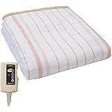 広電(KODEN) 電気毛布 掛け 敷き 188×130cm レッド ボーダー ストライプ 洗える 室温センサー ダニ退治 スライド温度調節 VWK802R-RK