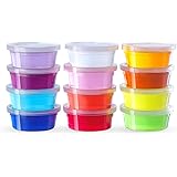 TecBillion スライム 12個 セット 水晶スライム Slime DIYねんど おもちゃ 抜き型 ヘラ ストロー付き お誕生日 お祭り プレゼントに最適 対象年齢 6歳以上