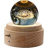新力 オルゴール 月のランプ 宇宙 誕生日プレゼント間接照明 ベッドサイドランプ LEDライト USB充電 おしゃれ 木製 手作り 結婚記念日 結婚祝い 卒業祝い クリスマス プレゼント 女性 雑貨 かわいい 雰囲気 癒しグッズ 投影効果 (宇宙)