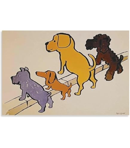 Amazon.co.jp: レイモン・サヴィニャック 4匹の犬 アートポスター