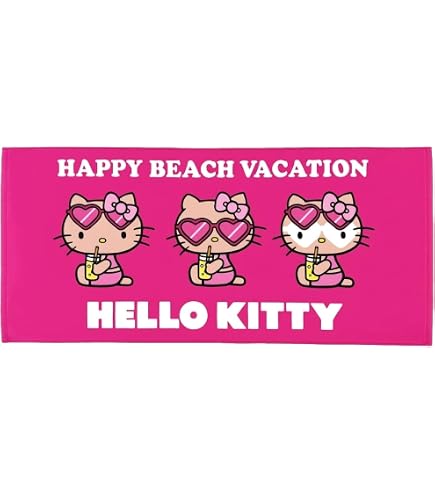 Amazon｜タオル サンリオ 日焼けキティ HELLO KITTY HAPPY BEACH