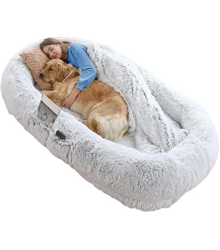 Amazon | 【大型犬と一緒にくつろげる】洗える ふわもこ ドッグ