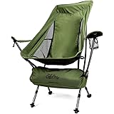 OutPort アウトドアチェア ハイバック 折りたたみ イス 軽量 コンパクト キャンプ 椅子 リクライニング (オリーブグリーン)