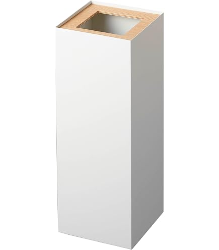 【配送出来ます】山崎実業 トラッシュカン リン 角型ロング ゴミ箱 ごみ箱 おしゃれ 大容量 27L 袋が見えない（近くなら配送も可能です。宅配もお問合せ下さい） Amazon｜ごみ箱 トラッシュカン リン 角型ロング 27L RIN ホワイト
