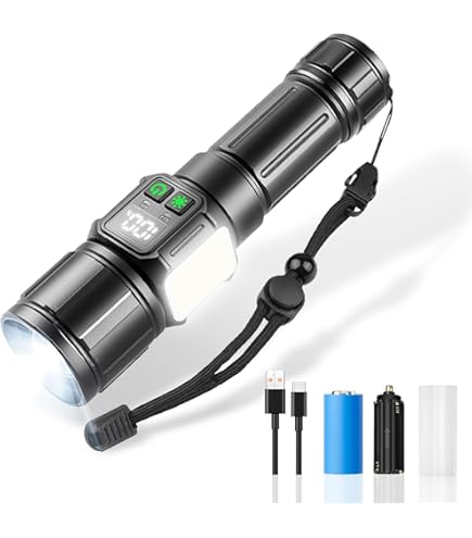 懐中電灯 強力 軍用 最強 ハンディライト Type-C USB充電式 LED 楽天市場】懐中電灯 LED 強力 COB 超高輝度 3000mAh 充電式 電池