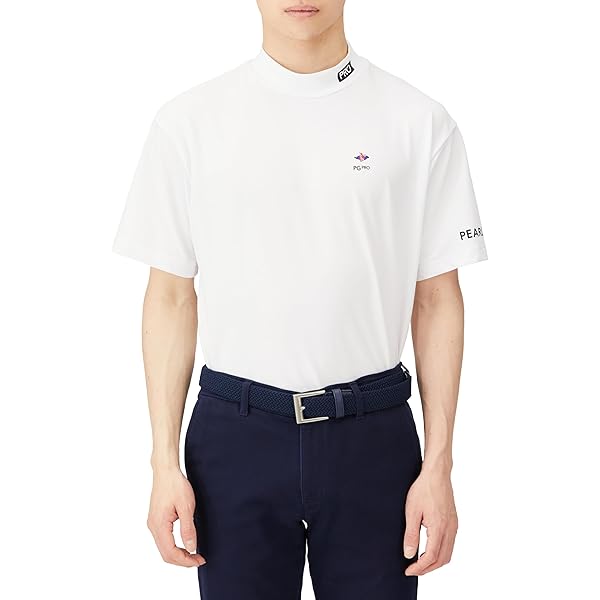 Amazon | [パーリーゲイツ] メンズ 半袖 ハイネックシャツ (無地