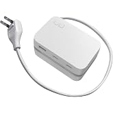 CIO Polaris CUBE Built in CABLE 電源タップ 延長コード AC×2 USB-C×2 USB-A×1 旅行（ホワイト） | 延長コード収納式, ケーブル一体型, 合計5口, 卓上, 旅行に便利