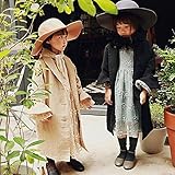 【韓国スタイル子供服】キッズ 森ガール　 チェスターコート ロングアウター♪フレア袖　チュニック　全2色　110/120/130/140/150 Black,120