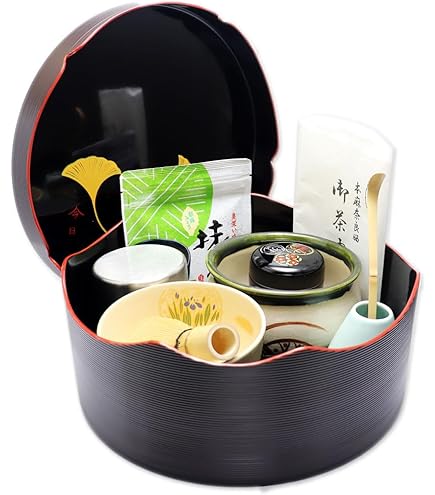 Amazon｜茶道具セット 桐短冊箱茶道具セット 棗朱塗り｜お点前セット