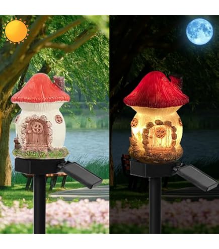 Amazon.co.jp: YZYOE黒と白の太陽灯塔, 回転LED灯塔装飾ライト, 庭園